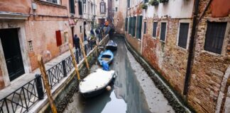 পনের বছরে সর্বনিম্ন স্তরে নেমেছে ভেনিসের পানি